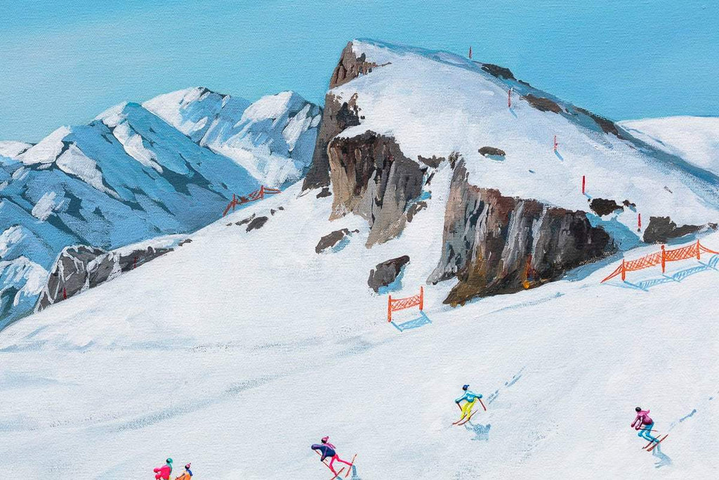 Fun On The Slopes - Original - SOLD by artist Paola Cassais - Wyecliffe Galleries
