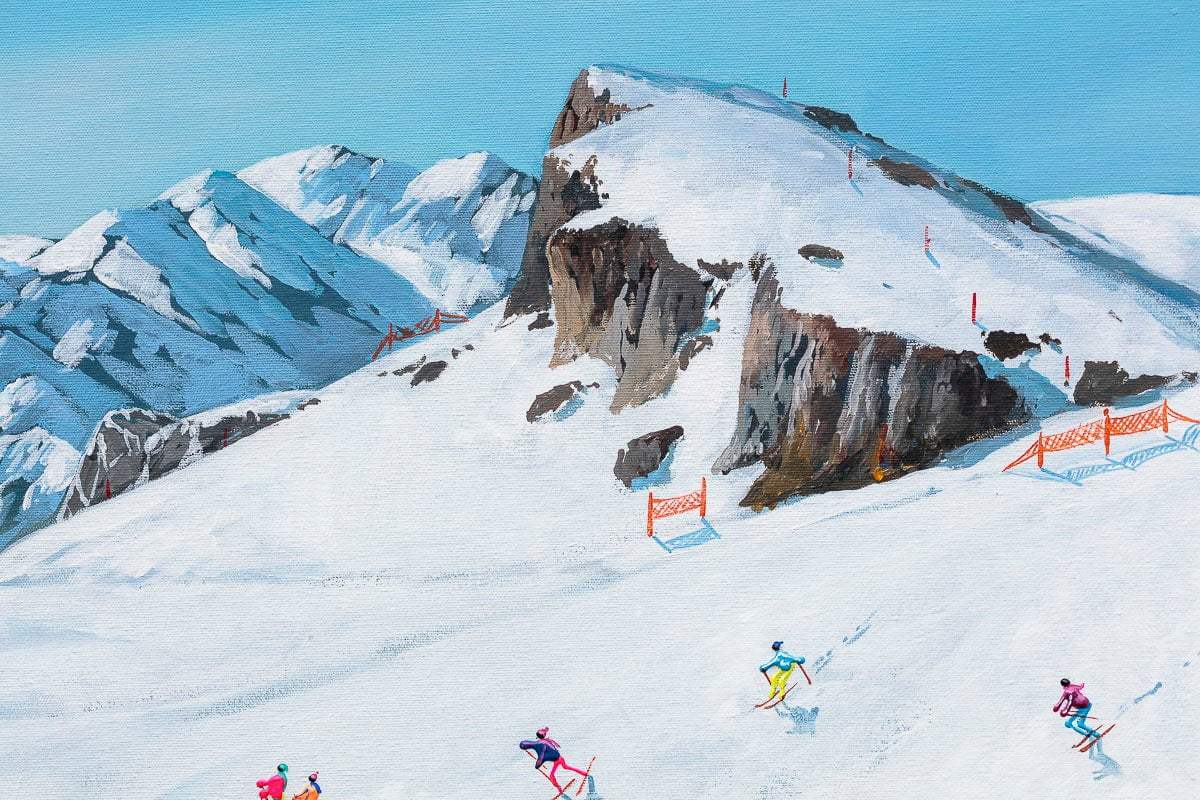 Fun On The Slopes - Original - SOLD by artist Paola Cassais - Wyecliffe Galleries