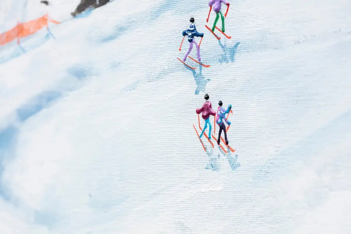 Fun On The Slopes - Original - SOLD by artist Paola Cassais - Wyecliffe Galleries
