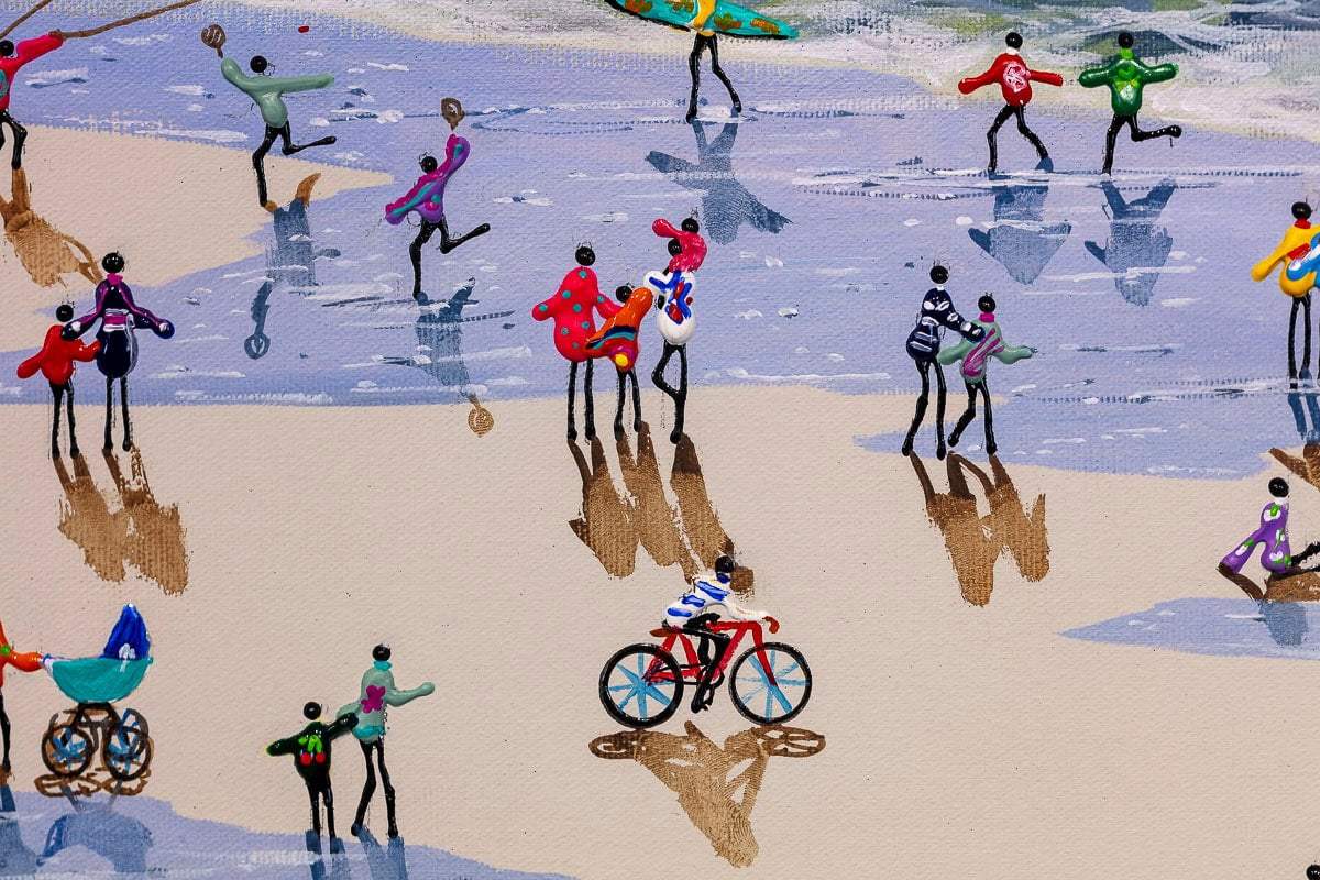 Happiness Comes in Waves - Original - SOLD by artist Paola Cassais - Wyecliffe Galleries