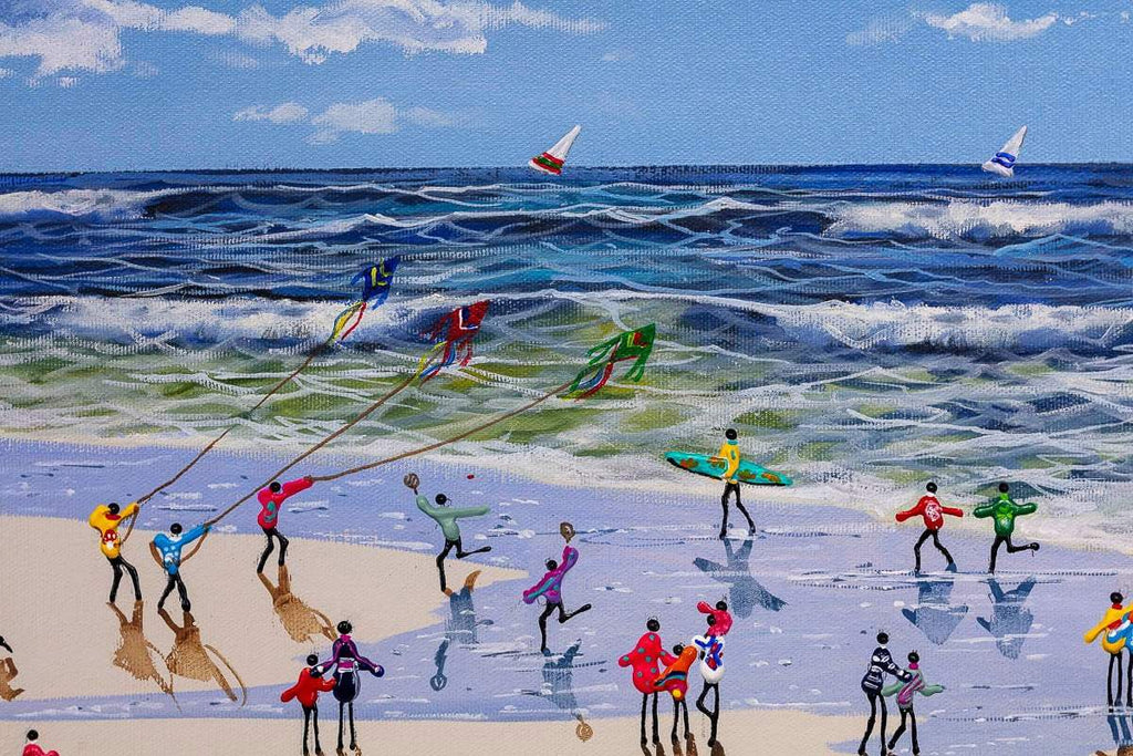 Happiness Comes in Waves - Original - SOLD by artist Paola Cassais - Wyecliffe Galleries