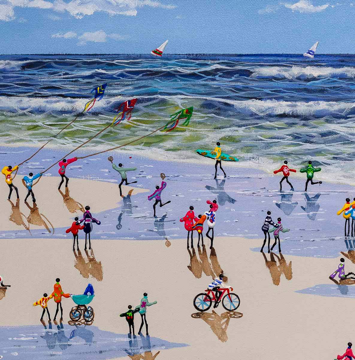 Happiness Comes in Waves - Original - SOLD by artist Paola Cassais - Wyecliffe Galleries