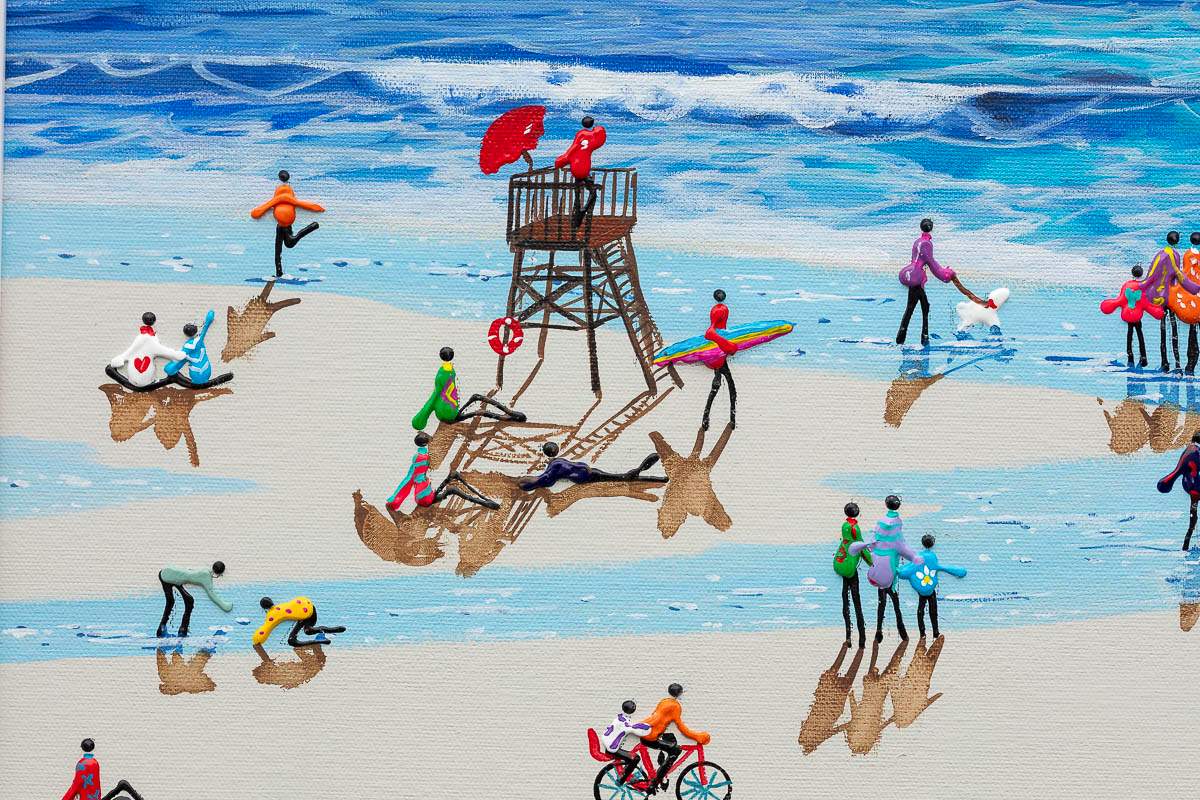 Happiness Is A Day At The Beach - Original - SOLD by artist Paola Cassais - Wyecliffe Galleries