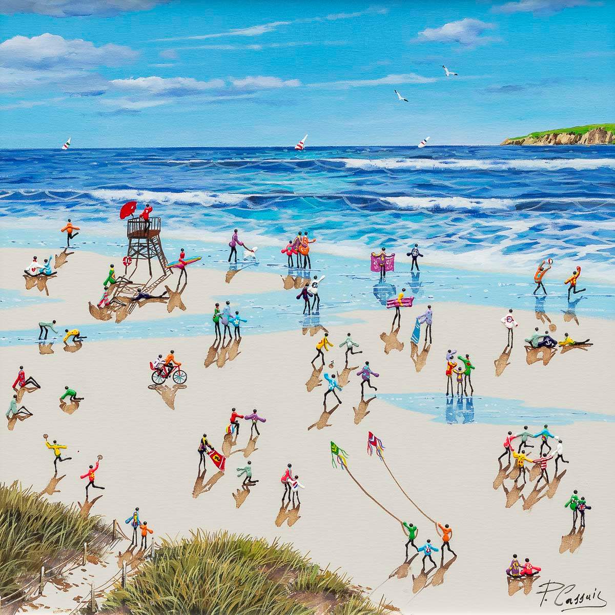 Happiness Is A Day At The Beach - Original - SOLD by artist Paola Cassais - Wyecliffe Galleries