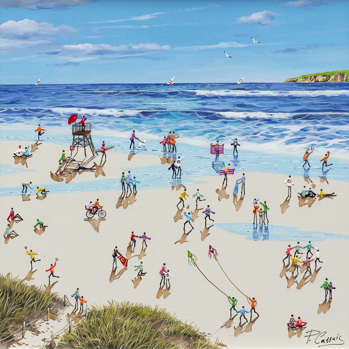 Happiness Is A Day At The Beach - Original Paola Cassais Original