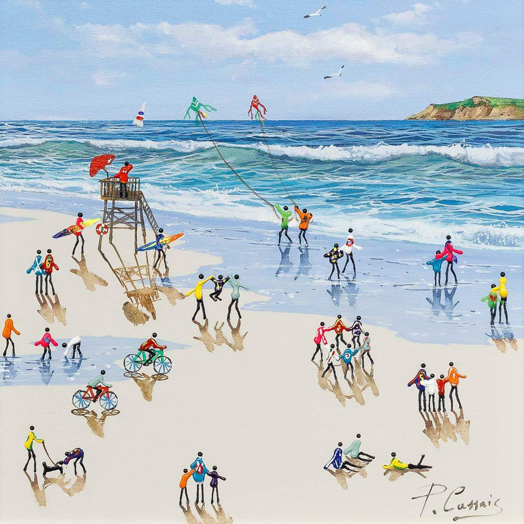 Having Fun At The Beach - Original - SOLD by artist Paola Cassais - Wyecliffe Galleries