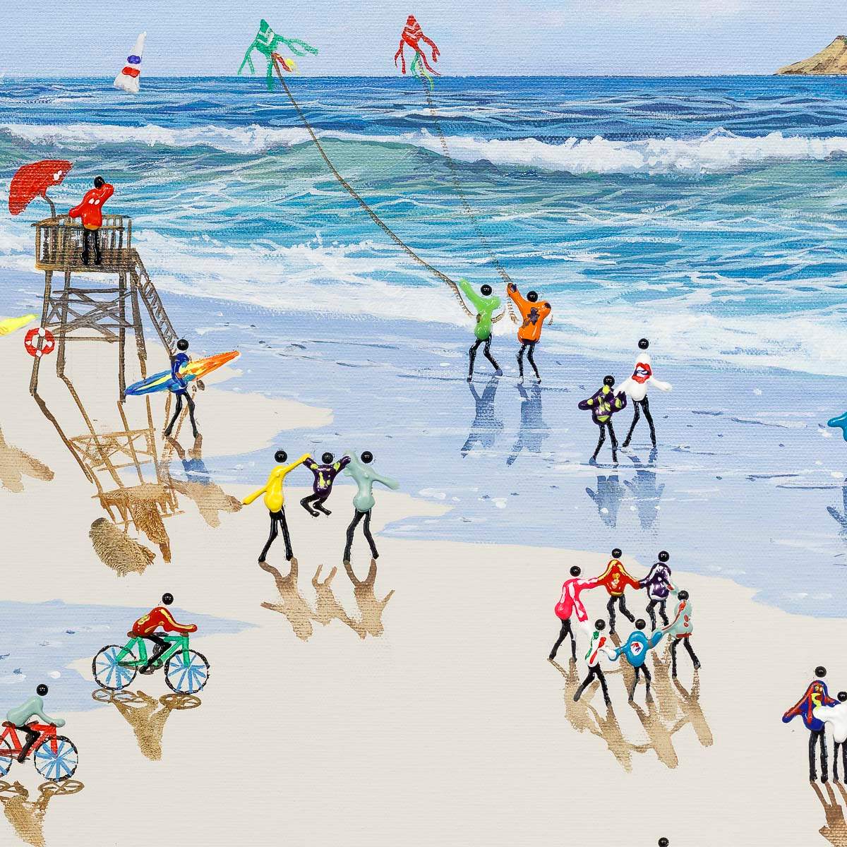 Having Fun At The Beach - Original - SOLD by artist Paola Cassais - Wyecliffe Galleries