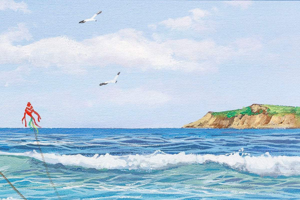 Having Fun At The Beach - Original - SOLD by artist Paola Cassais - Wyecliffe Galleries