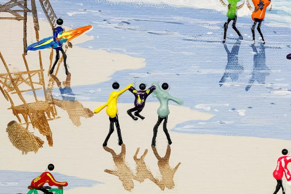 Having Fun At The Beach - Original - SOLD by artist Paola Cassais - Wyecliffe Galleries