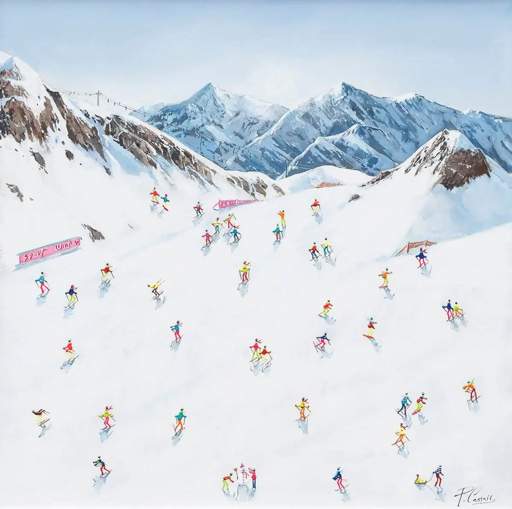 Keep Calm and Ski On - Original - SOLD by artist Paola Cassais - Wyecliffe Galleries