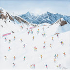 Keep Calm and Ski On - Original - SOLD by artist Paola Cassais - Wyecliffe Galleries
