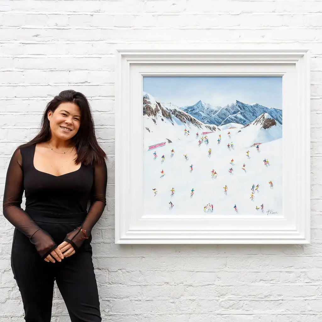 Keep Calm and Ski On - Original - SOLD by artist Paola Cassais - Wyecliffe Galleries