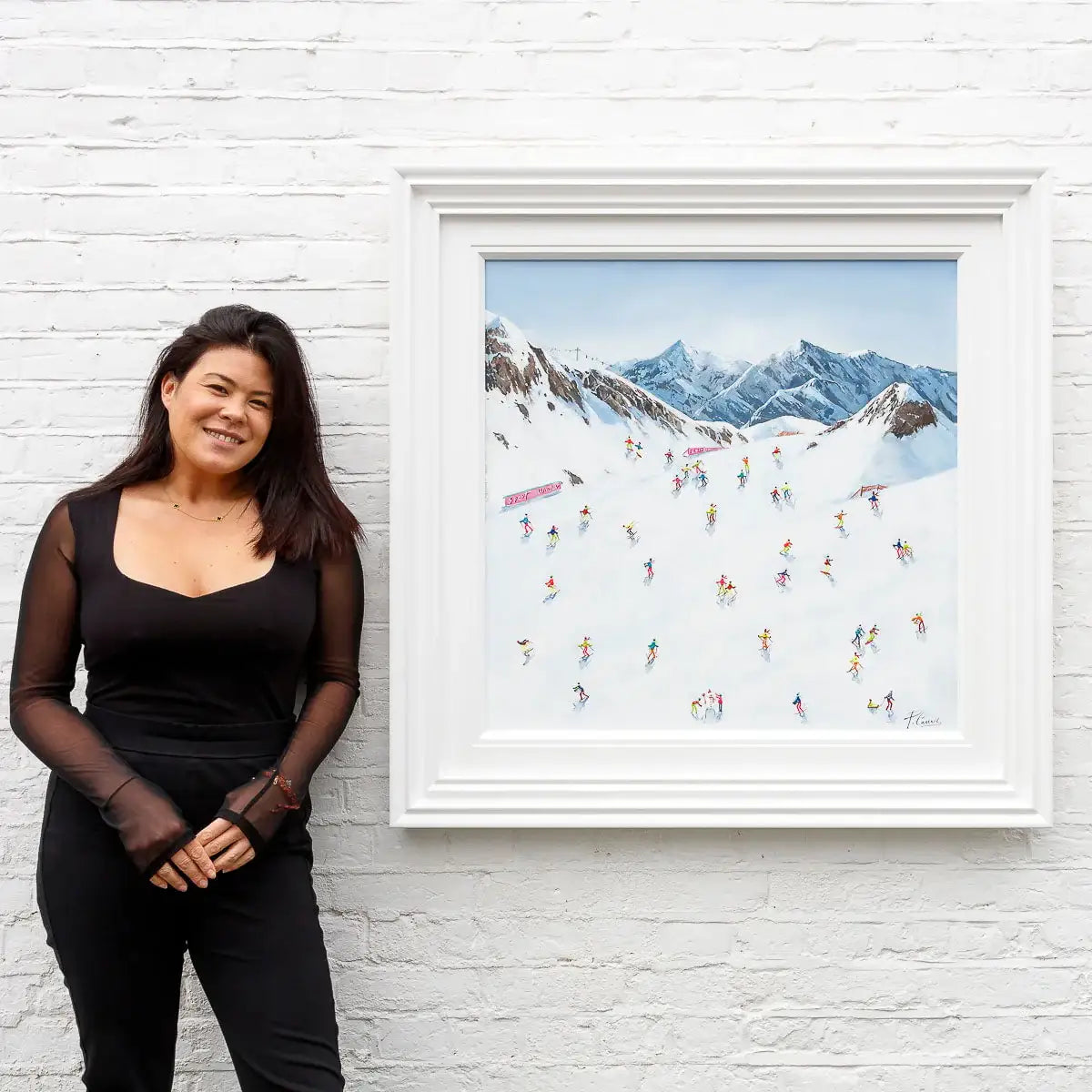 Keep Calm and Ski On - Original - SOLD by artist Paola Cassais - Wyecliffe Galleries