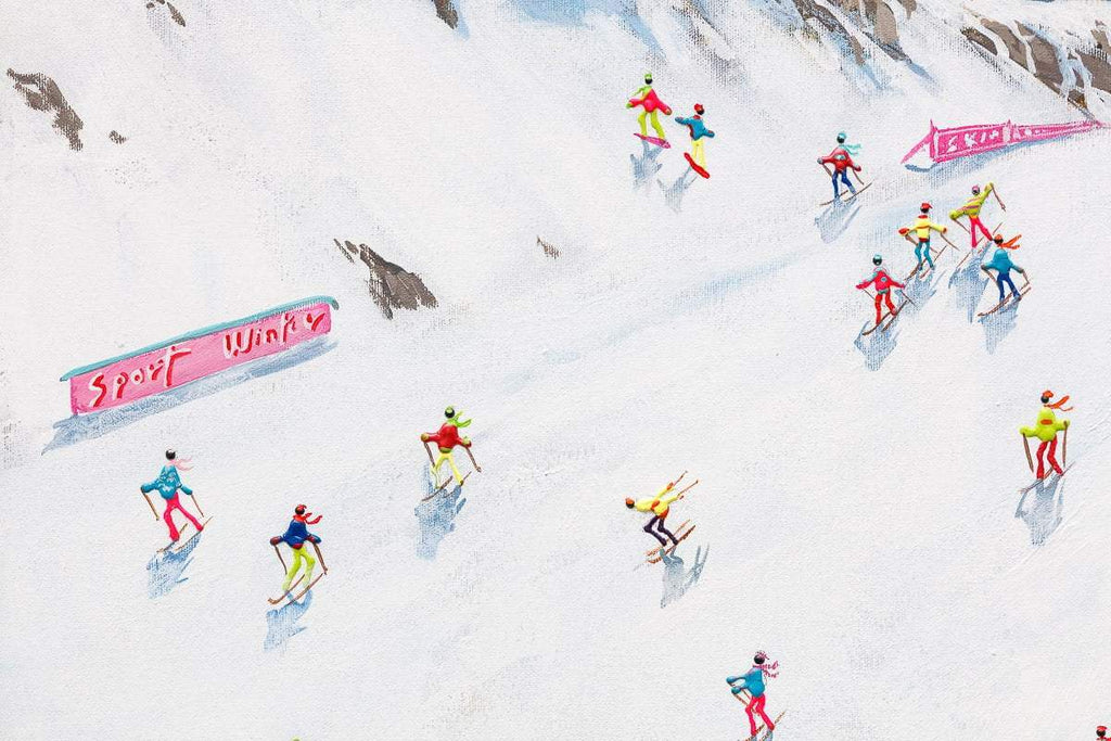Keep Calm and Ski On - Original - SOLD by artist Paola Cassais - Wyecliffe Galleries