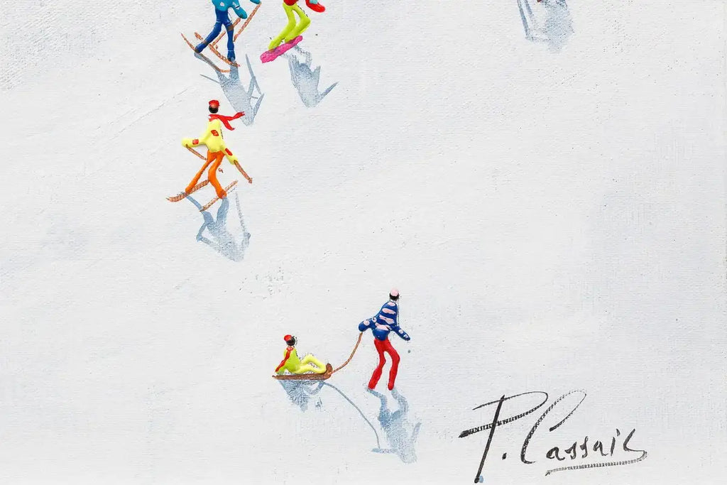 Keep Calm and Ski On - Original - SOLD by artist Paola Cassais - Wyecliffe Galleries