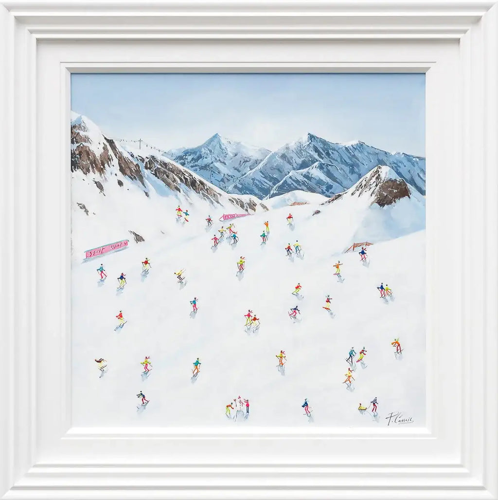 Keep Calm and Ski On - Original - SOLD by artist Paola Cassais - Wyecliffe Galleries