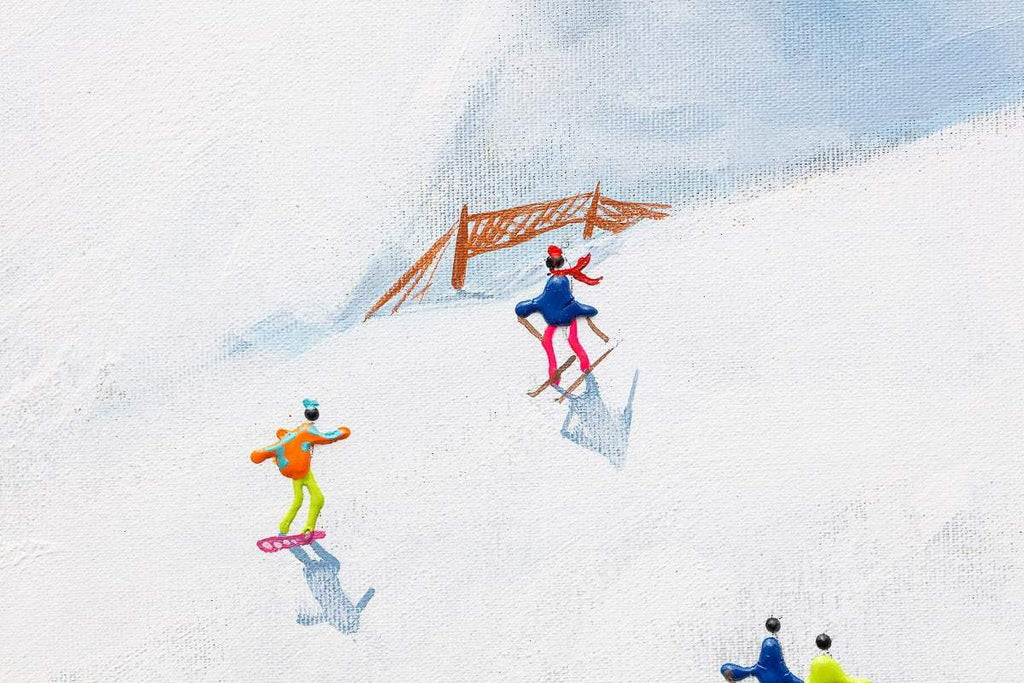 Keep Calm and Ski On - Original - SOLD by artist Paola Cassais - Wyecliffe Galleries