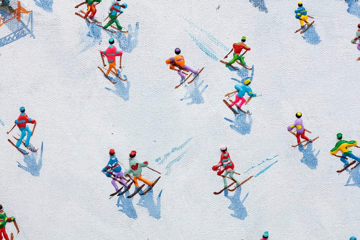 Life Is Better On The Slopes - Original - SOLD by artist Paola Cassais - Wyecliffe Galleries
