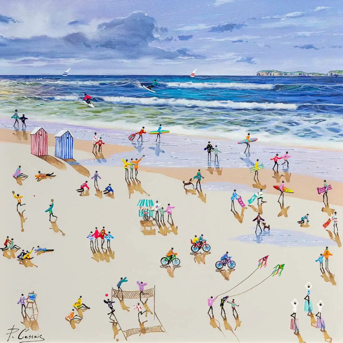 Life's A Beach - Original - SOLD by artist Paola Cassais - Wyecliffe Galleries