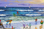 Playtime At The Beach - Original - SOLD by artist Paola Cassais - Wyecliffe Galleries