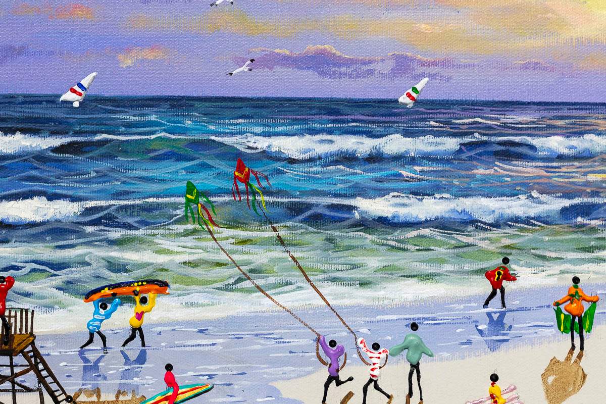 Playtime At The Beach - Original - SOLD by artist Paola Cassais - Wyecliffe Galleries
