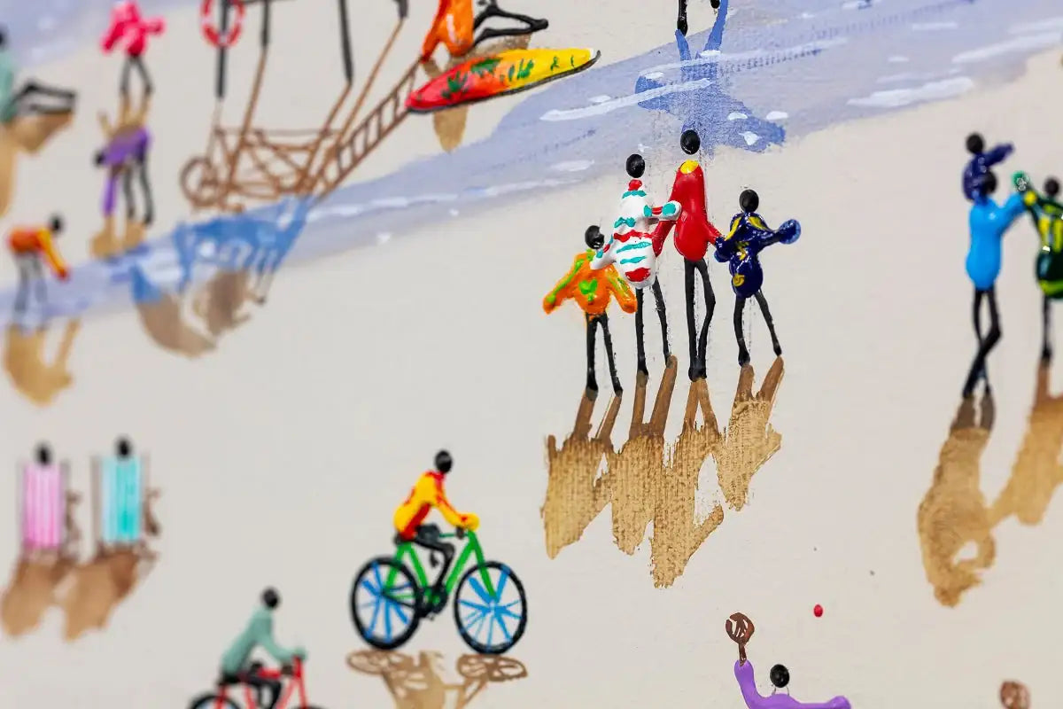 Playtime At The Beach - Original - SOLD by artist Paola Cassais - Wyecliffe Galleries