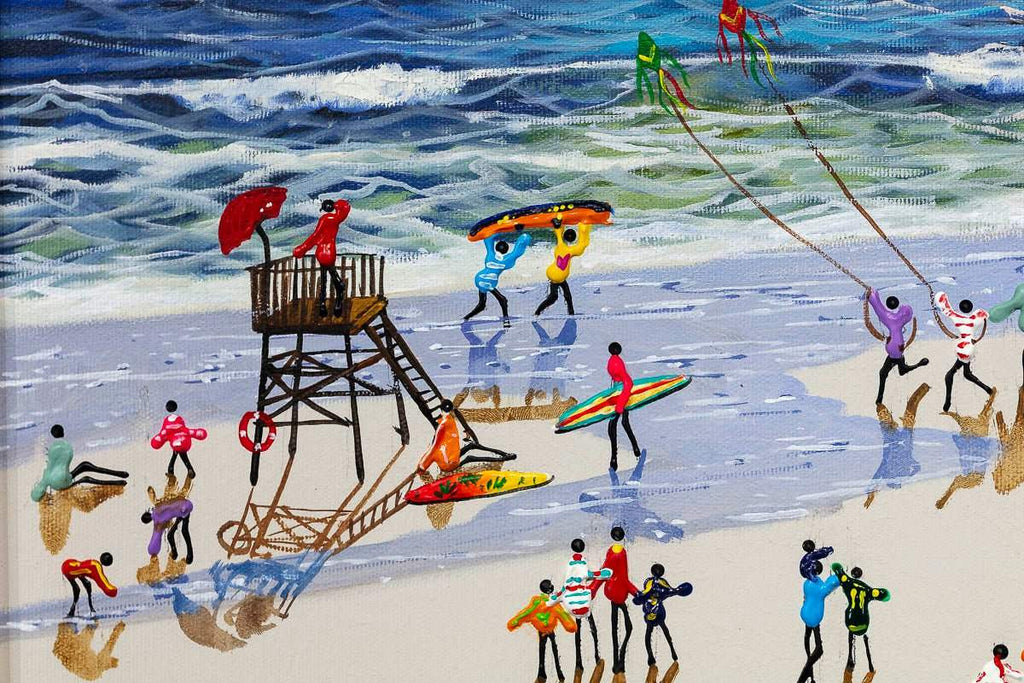 Playtime At The Beach - Original - SOLD by artist Paola Cassais - Wyecliffe Galleries