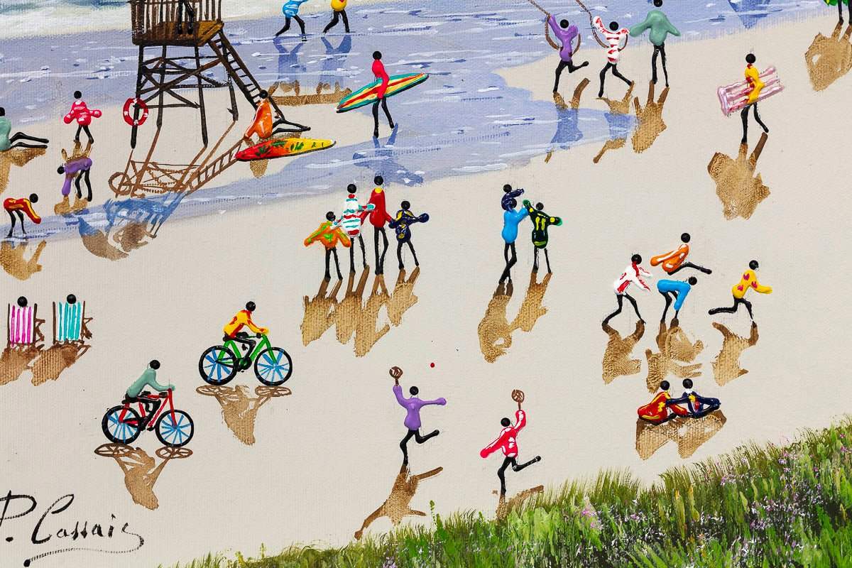 Playtime At The Beach - Original - SOLD by artist Paola Cassais - Wyecliffe Galleries