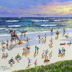 Playtime At The Beach - Original - SOLD by artist Paola Cassais - Wyecliffe Galleries