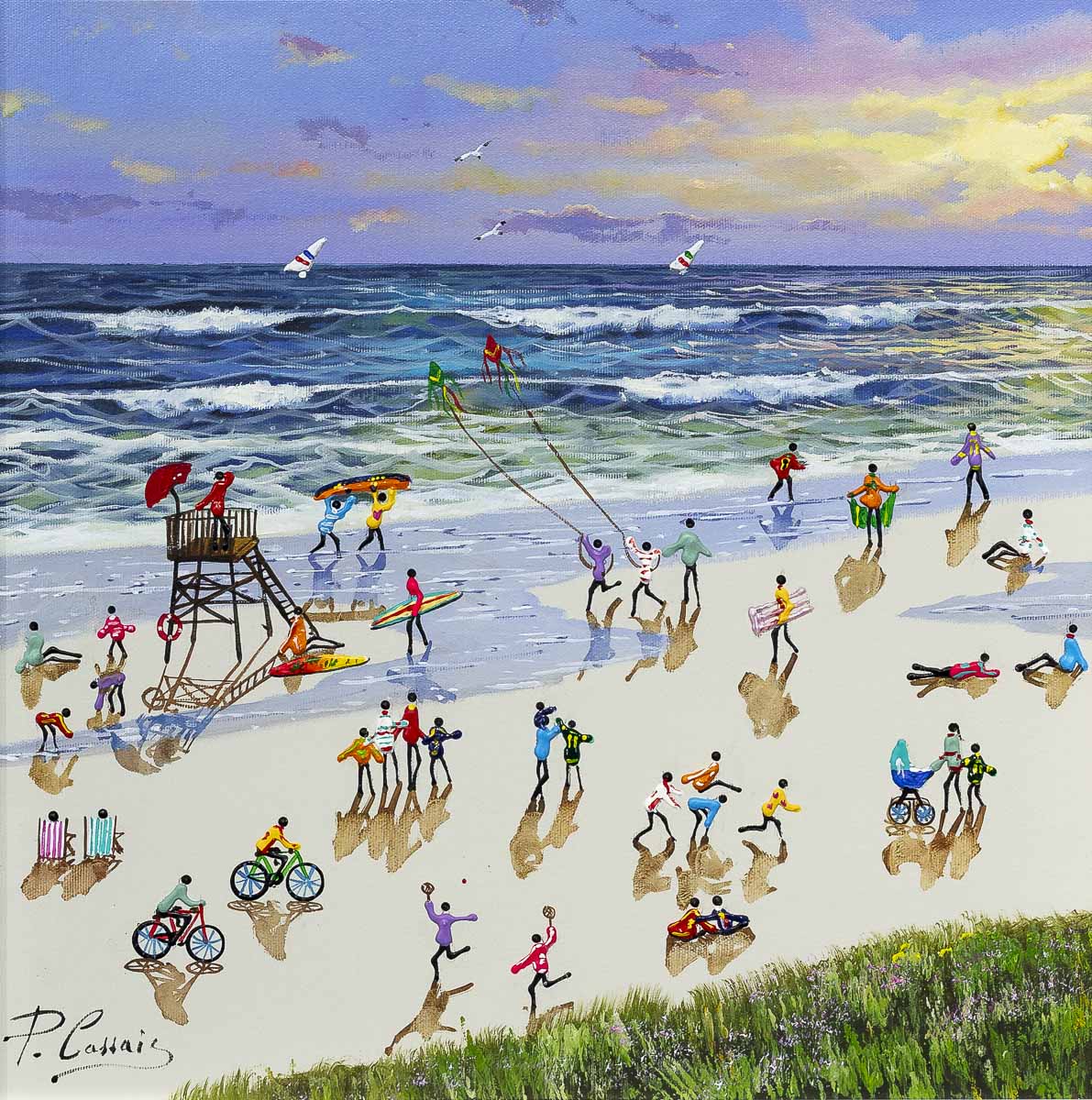 Playtime At The Beach - Original Paola Cassais Original