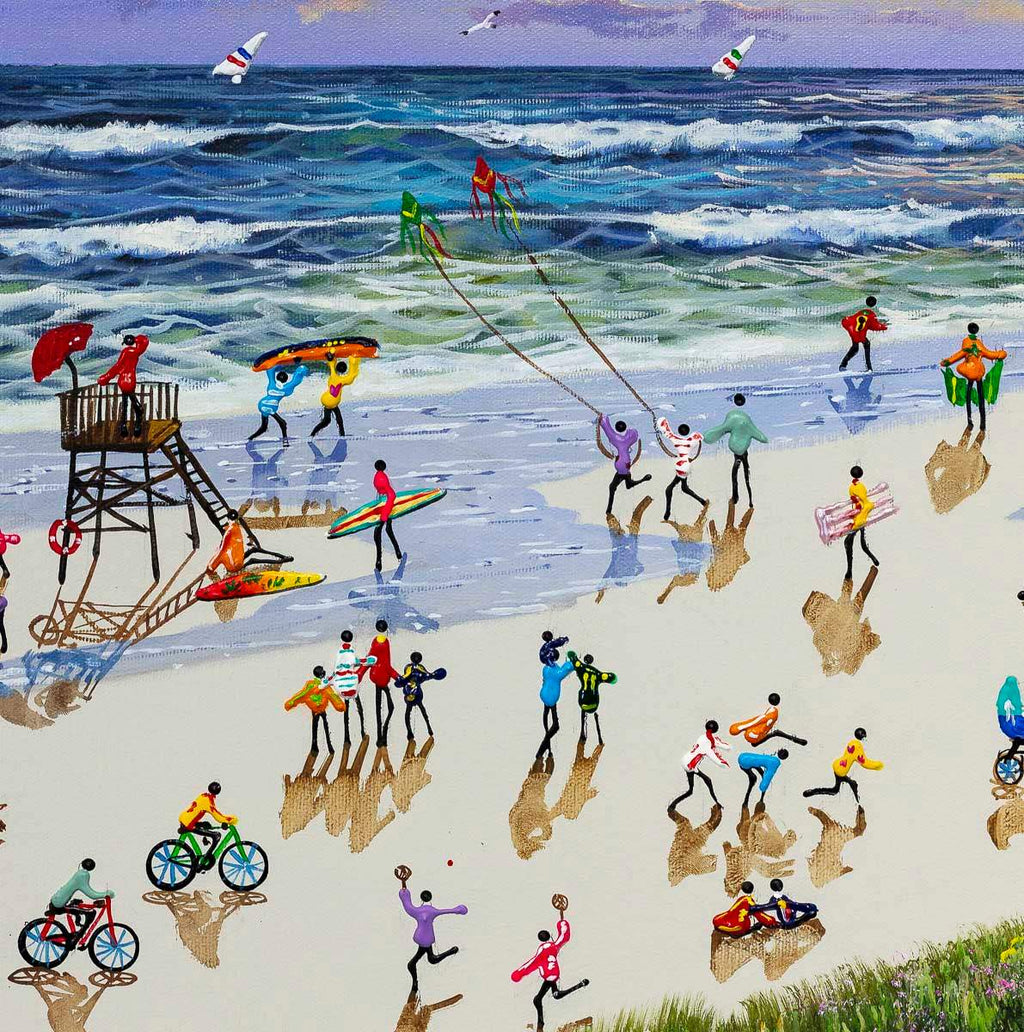 Playtime At The Beach - Original - SOLD by artist Paola Cassais - Wyecliffe Galleries