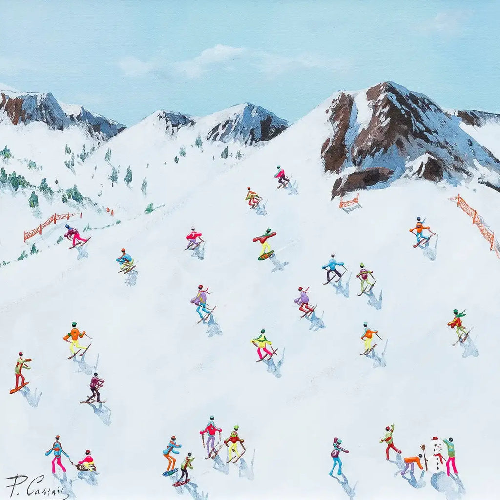 Ski Day - Original - SOLD by artist Paola Cassais - Wyecliffe Galleries