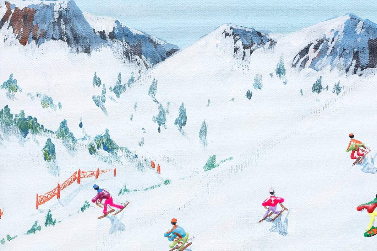 Ski Day - Original - SOLD by artist Paola Cassais - Wyecliffe Galleries
