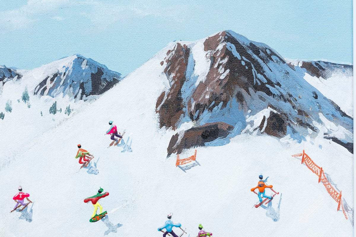 Ski Day - Original - SOLD by artist Paola Cassais - Wyecliffe Galleries