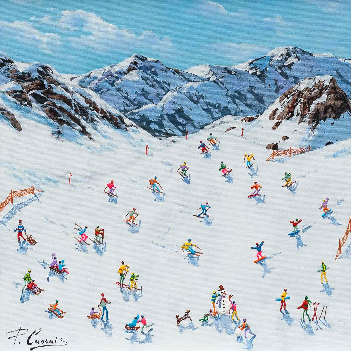 Ski Like There's No Tomorrow - Original - SOLD by artist Paola Cassais - Wyecliffe Galleries