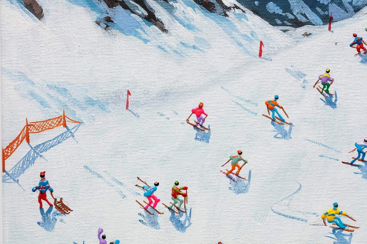 Ski Like There's No Tomorrow - Original - SOLD by artist Paola Cassais - Wyecliffe Galleries
