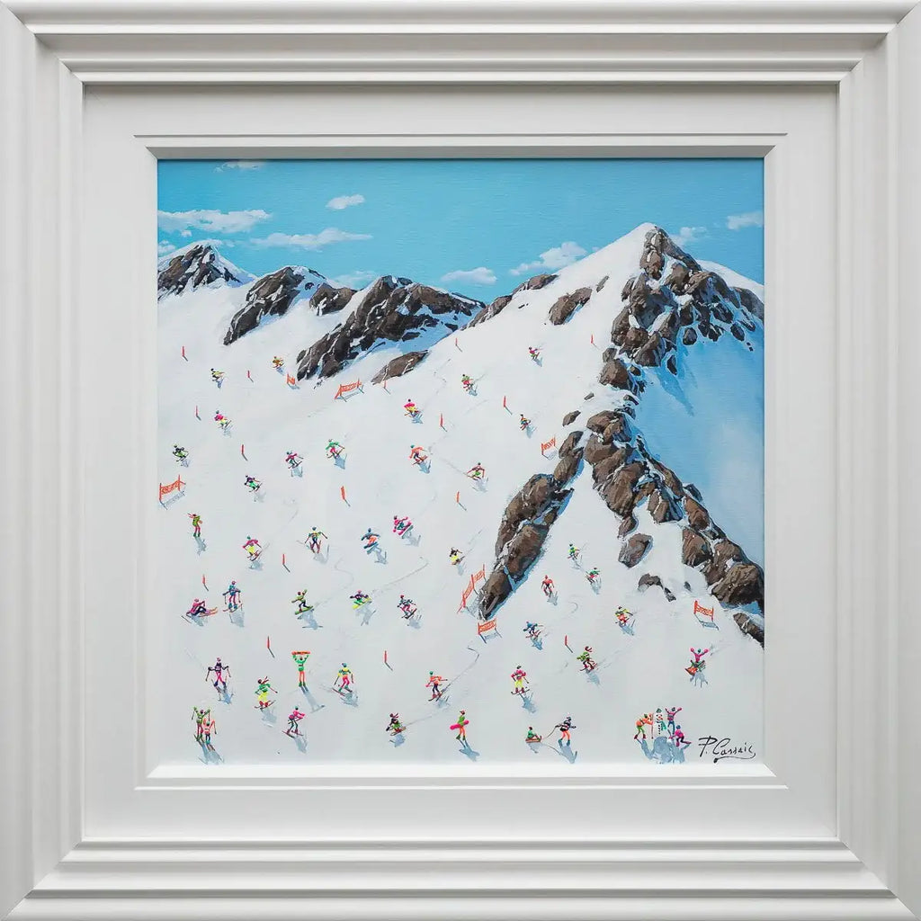 Skiing Is My Happy Place - Original by artist Paola Cassais - Wyecliffe Galleries