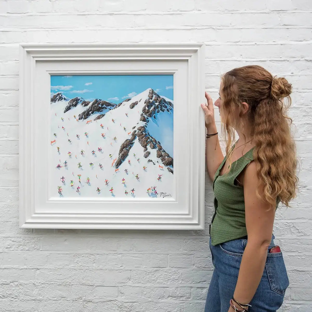 Skiing Is My Happy Place - Original by artist Paola Cassais - Wyecliffe Galleries