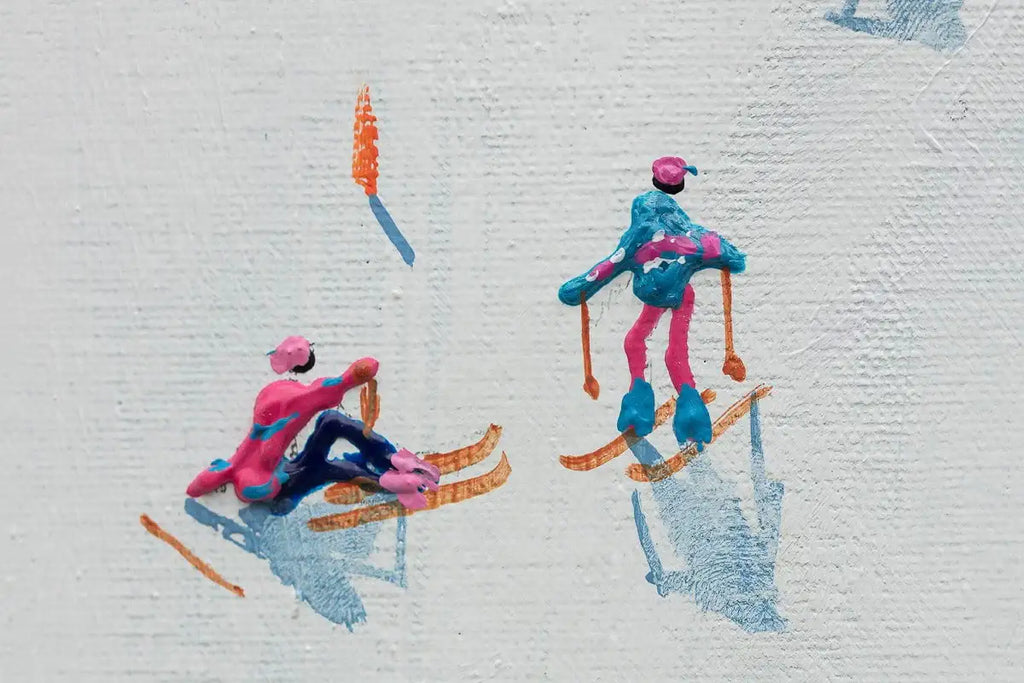 Skiing Is My Happy Place - Original by artist Paola Cassais - Wyecliffe Galleries