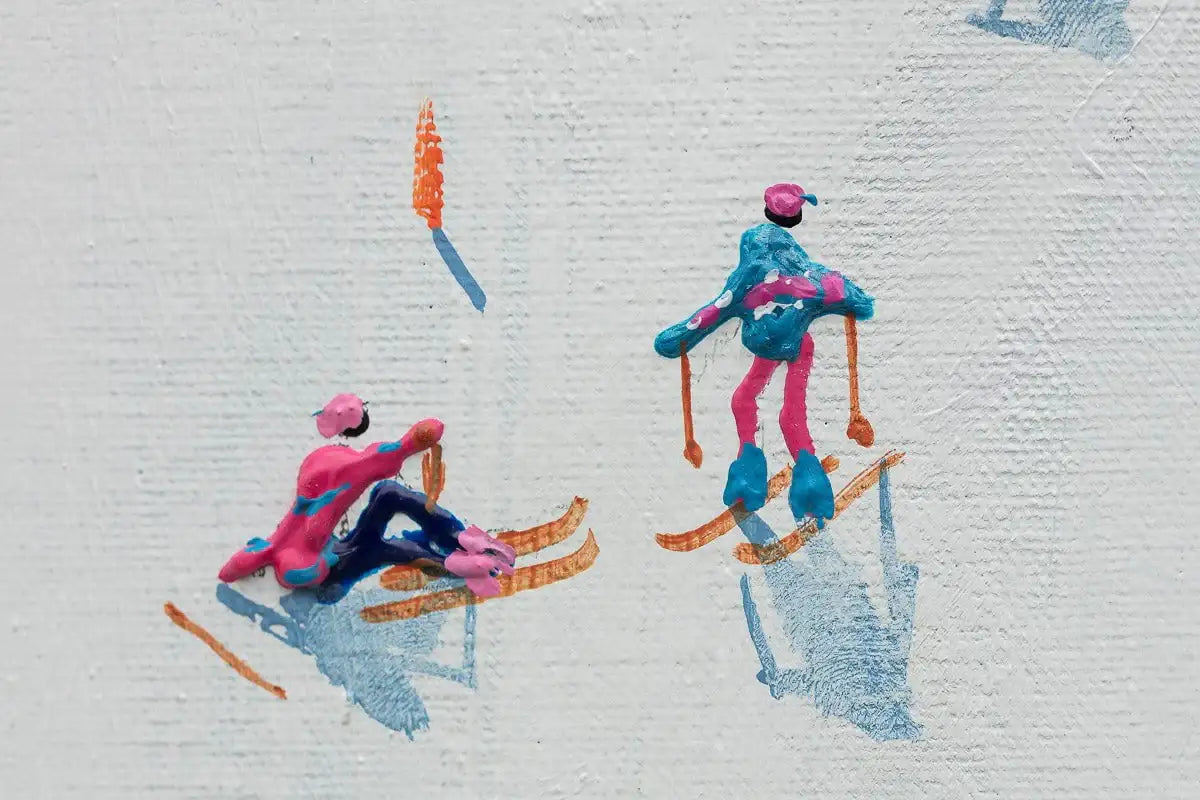 Skiing Is My Happy Place - Original by artist Paola Cassais - Wyecliffe Galleries
