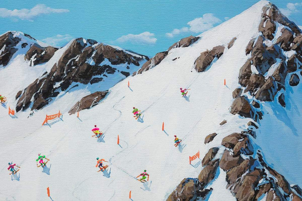 Skiing Is My Happy Place - Original by artist Paola Cassais - Wyecliffe Galleries