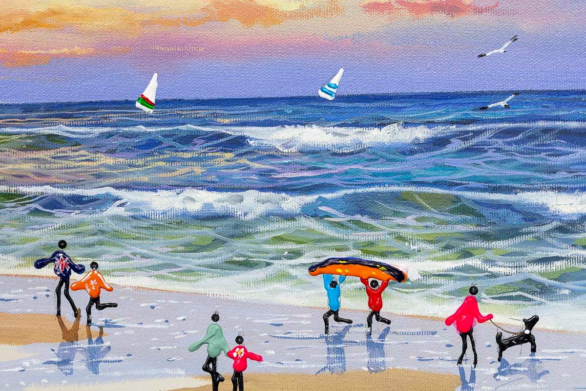 Summer Surfing - Original - SOLD by artist Paola Cassais - Wyecliffe Galleries