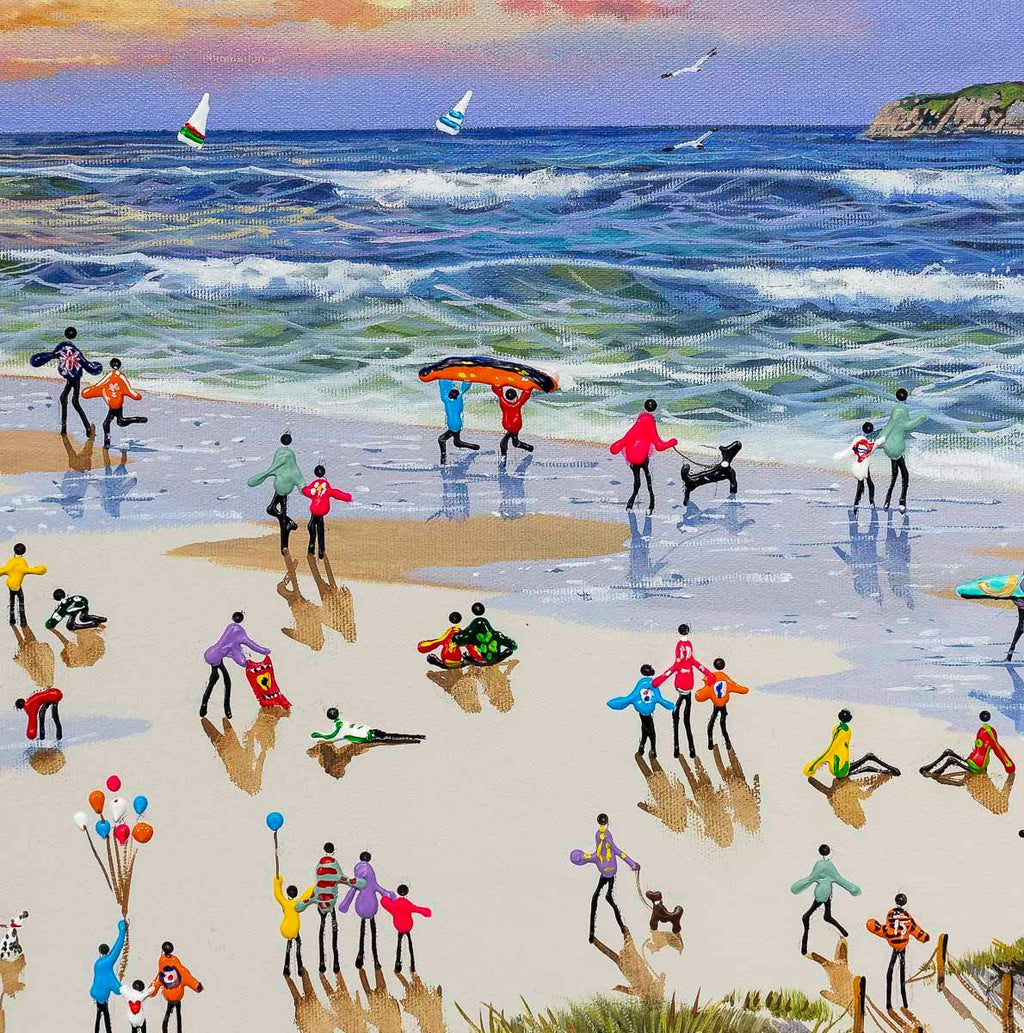 Summer Surfing - Original - SOLD by artist Paola Cassais - Wyecliffe Galleries
