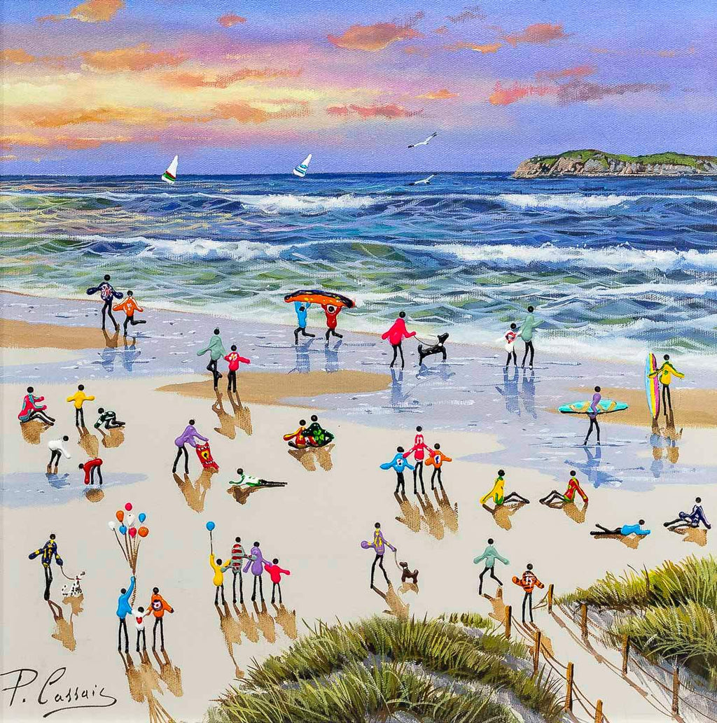 Summer Surfing - Original - SOLD by artist Paola Cassais - Wyecliffe Galleries