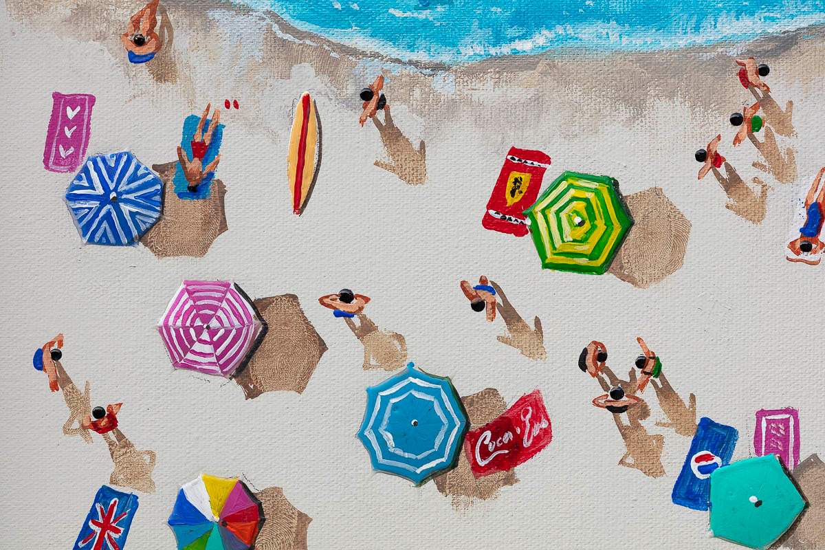 Surf and Sunshine - Original - SOLD by artist Paola Cassais - Wyecliffe Galleries