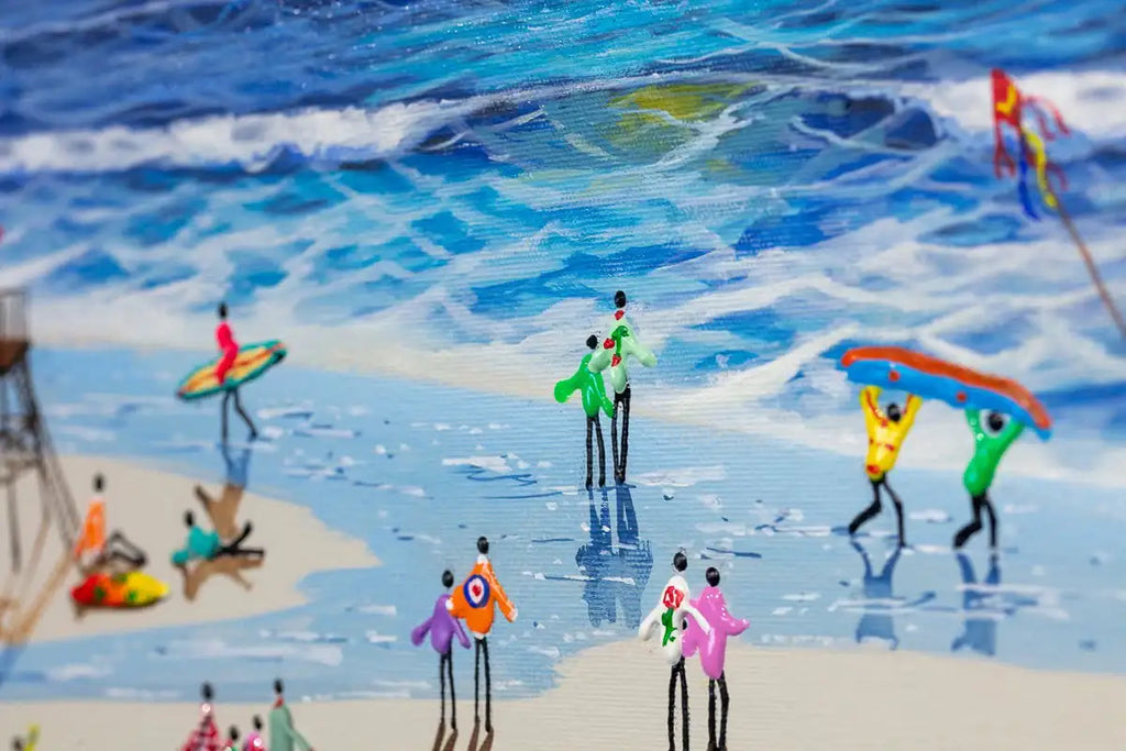 Surfing The Waves - Original - SOLD by artist Paola Cassais - Wyecliffe Galleries