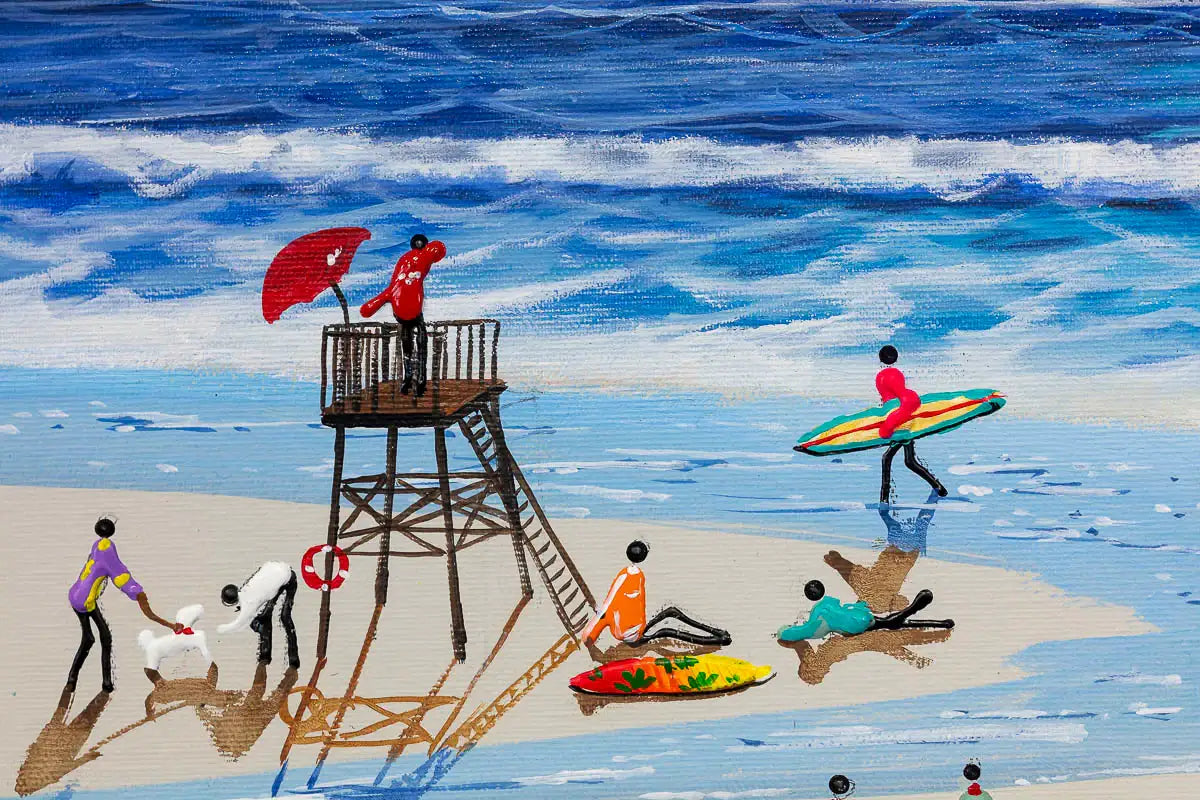 Surfing The Waves - Original - SOLD by artist Paola Cassais - Wyecliffe Galleries