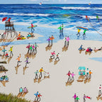 Surfing The Waves - Original - SOLD by artist Paola Cassais - Wyecliffe Galleries