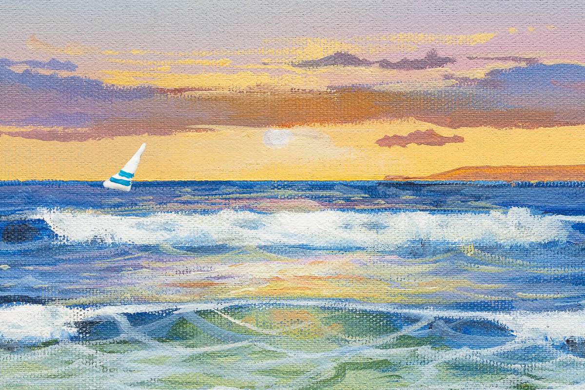 The Ocean's Roar Is Music To The Soul - Original - SOLD by artist Paola Cassais - Wyecliffe Galleries
