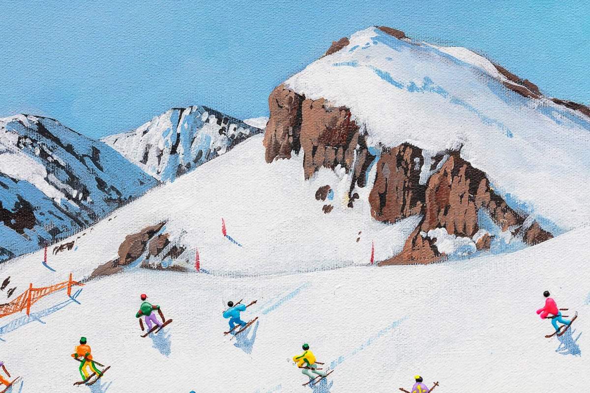 The Ski's The Limit - Original - SOLD by artist Paola Cassais - Wyecliffe Galleries